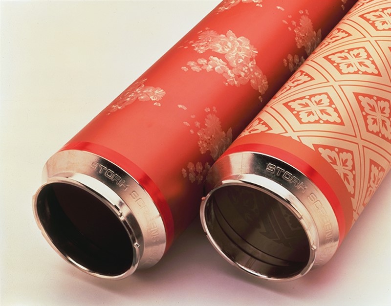 Engraved rotary printing screen